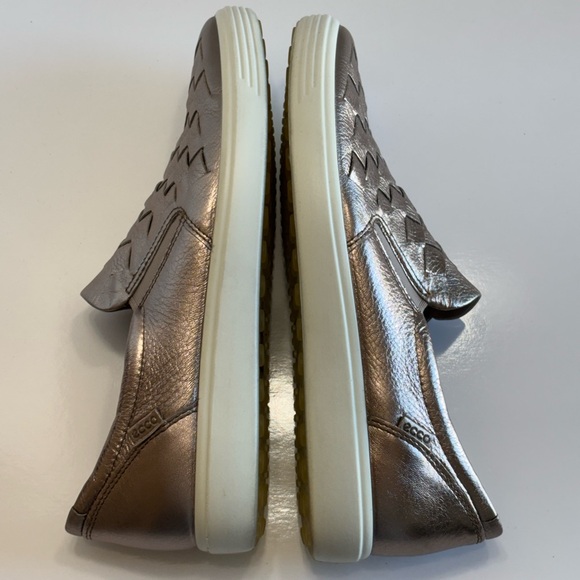 Ecco Soft 7 Woven Sneaker Women's 9 Rose Gold Stretch Slip On Comfort Loafers - Picture 11 of 14